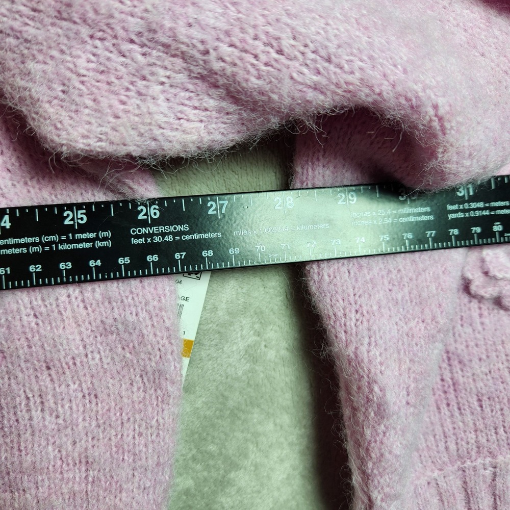 CeCe Sweater Womens 3X Pink Floral Applique Puff Sleeve Fuzzy Knit Plus Size NEW - Picture 7 of 8